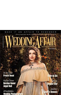 The Rock On! movie actress looked stunning in our bridal neckpiece on the cover of Wedding Affair magazine April – May 2017 issue. 